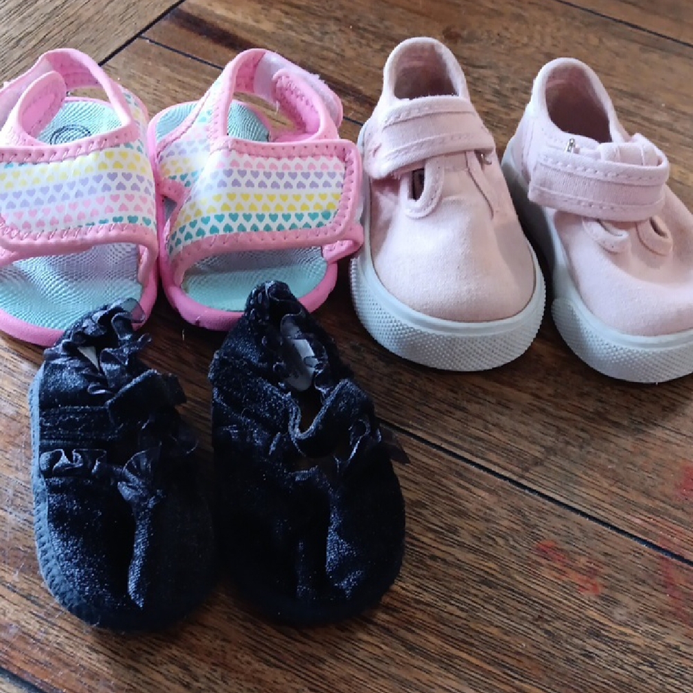 Pink and Black Kids Shoes Set